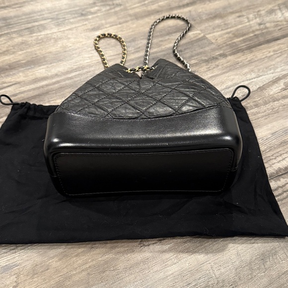 CHANEL Gabrielle Mini Backpack Chain Bag in Quilted Black Leather - Picture 8 of 16